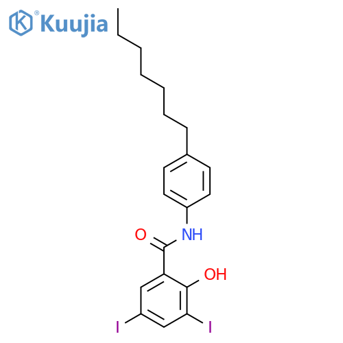 BENZAMIDE, N-(4-HEPTYLPHENYL)-2-HYDROXY-3,5-DIIODO- structure
