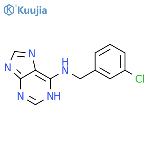 N-(3-chlorophenyl)methyl-9H-purin-6-amine structure