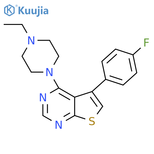 1-ethyl-4-5-(4-fluorophenyl)thieno2,3-dpyrimidin-4-ylpiperazine structure