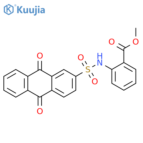 methyl 2-(9,10-dioxo-9,10-dihydroanthracene-2-sulfonamido)benzoate structure