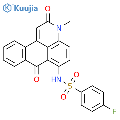 4-fluoro-N-(3-methyl-2,7-dioxo-2,7-dihydro-3H-naphtho[1,2,3-de]quinolin-6-yl)benzenesulfonamide structure