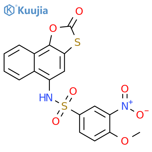 4-methoxy-3-nitro-N-{2-oxo-2H-naphtho2,1-d1,3oxathiol-5-yl}benzene-1-sulfonamide structure