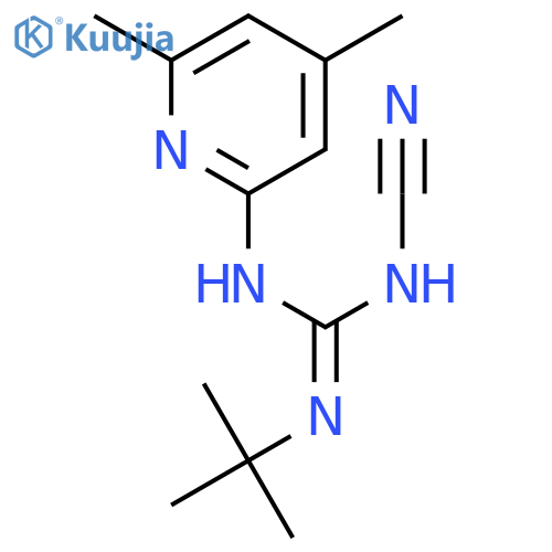 2-tert-butyl-1-cyano-3-(4,6-dimethylpyridin-2-yl)guanidine structure