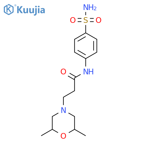 3-(2,6-dimethylmorpholin-4-yl)-N-(4-sulfamoylphenyl)propanamide structure
