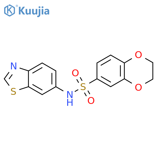 N-(1,3-benzothiazol-6-yl)-2,3-dihydro-1,4-benzodioxine-6-sulfonamide structure