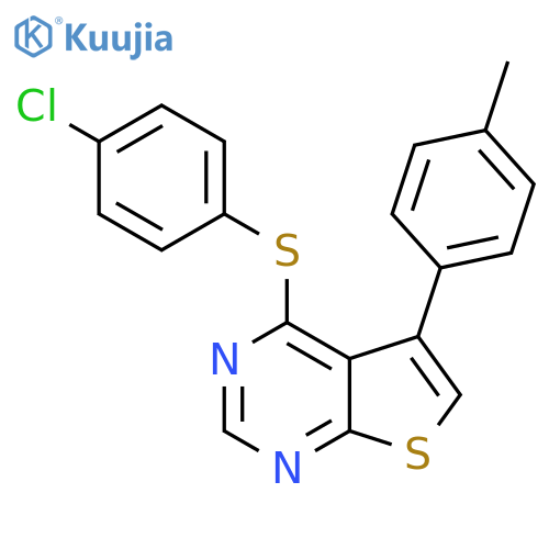 4-(4-chlorophenyl)sulfanyl-5-(4-methylphenyl)thieno2,3-dpyrimidine structure