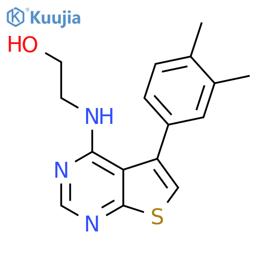 2-{5-(3,4-dimethylphenyl)thieno2,3-dpyrimidin-4-ylamino}ethan-1-ol structure