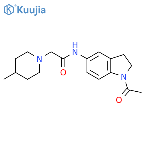 N-(1-acetyl-2,3-dihydro-1H-indol-5-yl)-2-(4-methylpiperidin-1-yl)acetamide structure