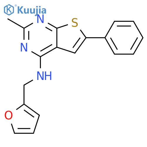 N-[(furan-2-yl)methyl]-2-methyl-6-phenylthieno[2,3-d]pyrimidin-4-amine structure