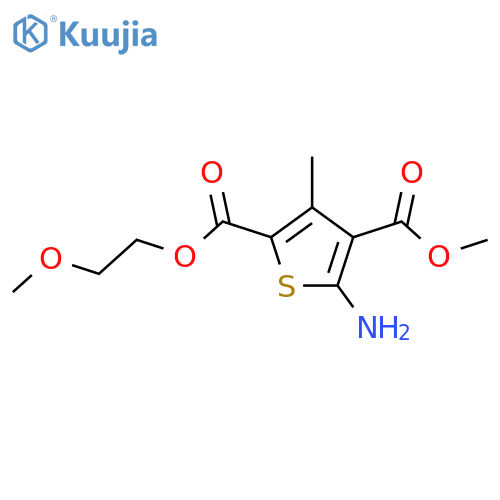 2-(2-methoxyethyl) 4-methyl 5-amino-3-methylthiophene-2,4-dicarboxylate structure