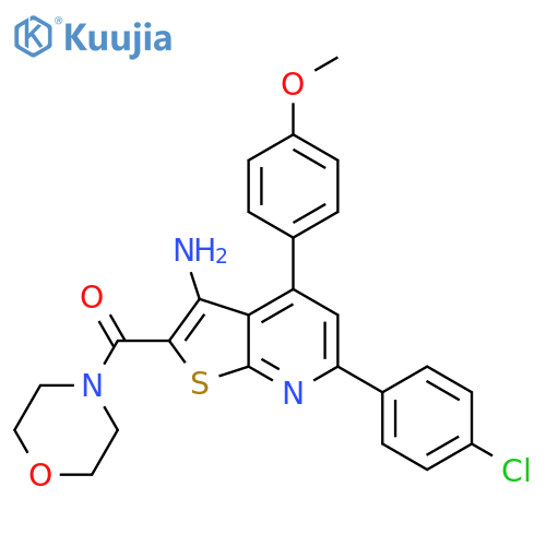 6-(4-chlorophenyl)-4-(4-methoxyphenyl)-2-(morpholine-4-carbonyl)thieno2,3-bpyridin-3-amine structure