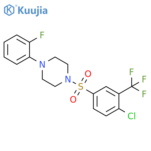 1-4-chloro-3-(trifluoromethyl)benzenesulfonyl-4-(2-fluorophenyl)piperazine structure