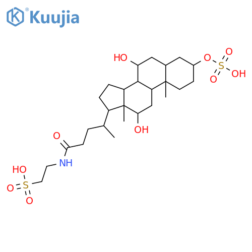2-[[(3a,5b,7a,12a)-7,12-dihydroxy-24-oxo-3-(sulfooxy)cholan-24-yl]amino]-ethanesulfonic acid structure