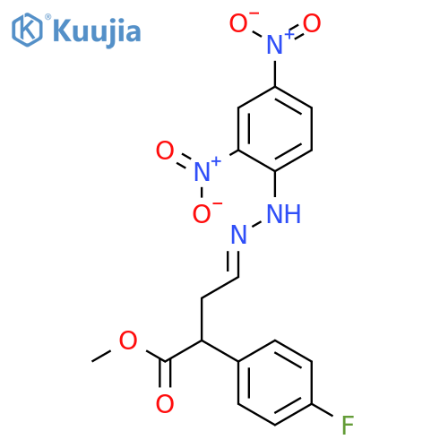 Methyl 4-[(2,4-dinitrophenyl)hydrazinylidene]-2-(4-fluorophenyl)butanoate structure