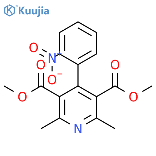 3,5-dimethyl 2,6-dimethyl-4-(2-nitrophenyl)pyridine-3,5-dicarboxylate structure