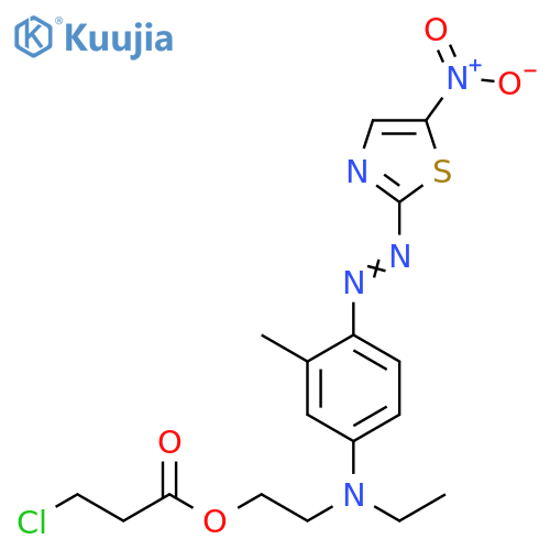 Propanoic acid, 3-chloro-, 2-[ethyl[3-methyl-4-[2-(5-nitro-2-thiazolyl)diazenyl]phenyl]amino]ethyl ester structure