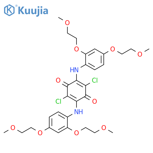 2,5-Cyclohexadiene-1,4-dione,2,5-bis[[2,4-bis(2-methoxyethoxy)phenyl]amino]-3,6-dichloro- structure