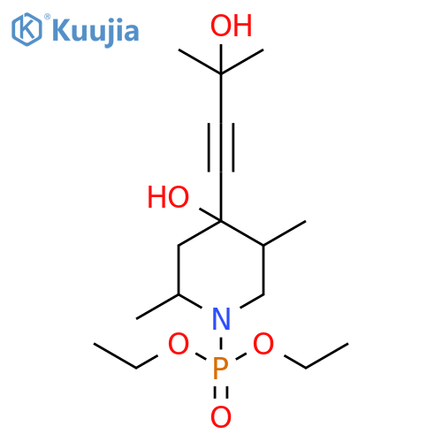 Phosphonic acid,[4-hydroxy-4-(3-hydroxy-3-methyl-1-butynyl)-2,5-dimethyl-1-piperidinyl]-,diethyl ester structure
