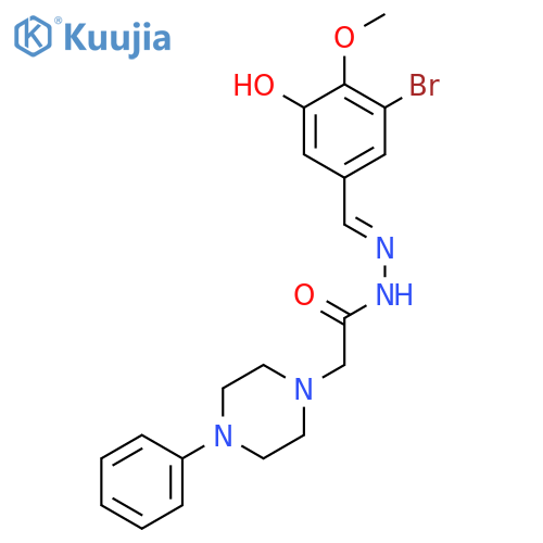 N'-[(E)-(3-bromo-5-hydroxy-4-methoxyphenyl)methylidene]-2-(4-phenylpiperazin-1-yl)acetohydrazide structure