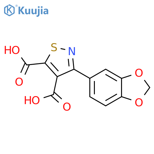 3-(Benzo[d][1,3]dioxol-5-yl)isothiazole-4,5-dicarboxylic acid structure