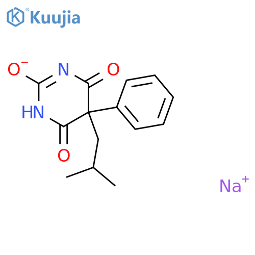 sodium 5-(2-methylpropyl)-4,6-dioxo-5-phenyl-1,4,5,6-tetrahydropyrimidin-2-olate structure