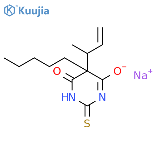 sodium 5-(1-methylprop-2-en-1-yl)-6-oxo-5-pentyl-2-thioxo-1,2,5,6-tetrahydropyrimidin-4-olate structure