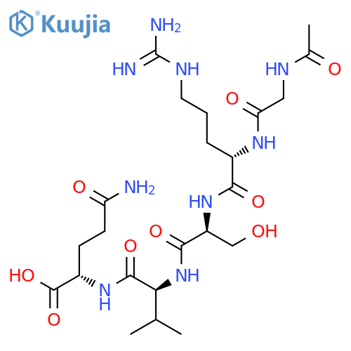 L-GLUTAMINE, N2-[N-[N-[N2-(N-ACETYLGLYCYL)-L-ARGINYL]-L-SERYL]-L-VALYL]- structure