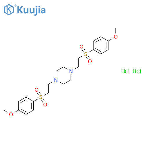 1,4-bis{2-[(4-methoxyphenyl)sulfonyl]ethyl}piperazine dihydrochloride structure