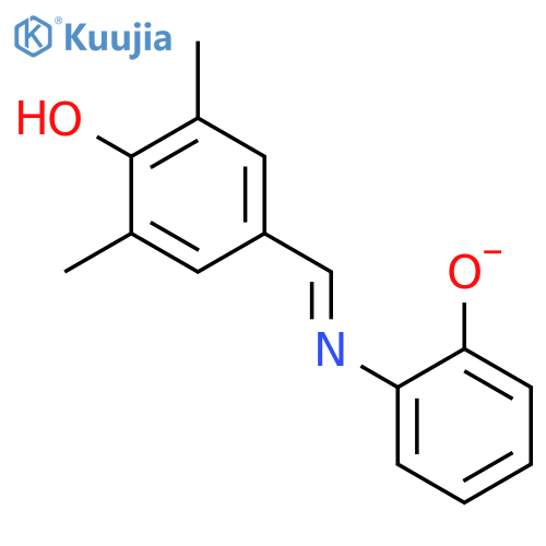 2-{[(3,5-Dimethyl-4-oxocyclohexa-2,5-dien-1-ylidene)methyl]amino}phenolate structure