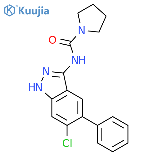 1-PYRROLIDINECARBOXAMIDE, N-(6-CHLORO-5-PHENYL-1H-INDAZOL-3-YL)- structure