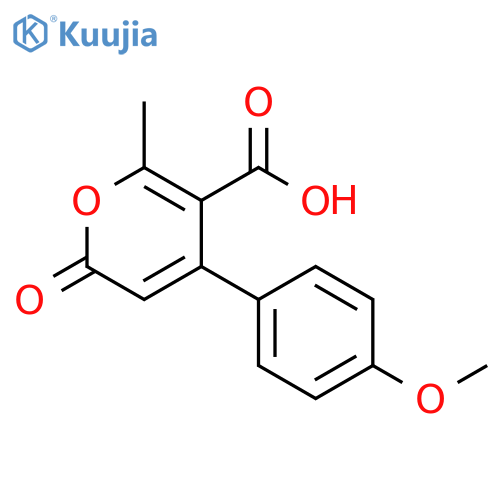 2H-Pyran-5-carboxylic acid, 4-(4-methoxyphenyl)-6-methyl-2-oxo- structure