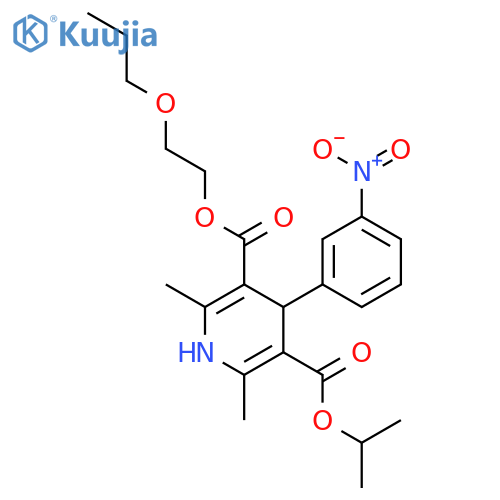 3,5-Pyridinedicarboxylicacid, 1,4-dihydro-2,6-dimethyl-4-(3-nitrophenyl)-, 3-(1-methylethyl)5-(2-propoxyethyl) ester structure
