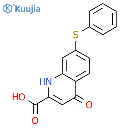 2-QUINOLINECARBOXYLIC ACID, 1,4-DIHYDRO-4-OXO-7-(PHENYLTHIO)- structure