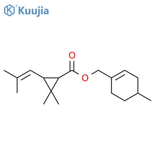 Cyclopropanecarboxylic acid, 2,2-dimethyl-3-(2-methyl-1-propen-1-yl)-, (4-methyl-1-cyclohexen-1-yl)methyl ester structure