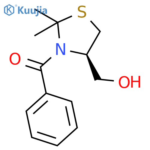 4-Thiazolidinemethanol, 3-benzoyl-2,2-dimethyl-, (R)- structure
