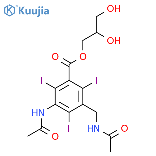 2,3-dihydroxypropyl 3-(acetylamino)-5-[(acetylamino)methyl]-2,4,6-triiodobenzoate structure