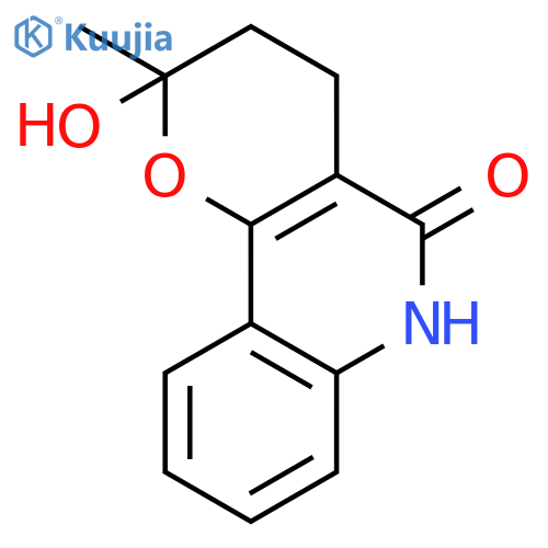 5H-PYRANO[3,2-C]QUINOLIN-5-ONE, 2,3,4,6-TETRAHYDRO-2-HYDROXY-2-METHYL- structure