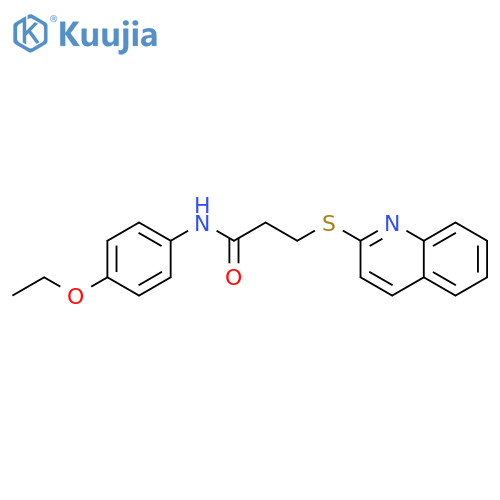 N-(4-ethoxyphenyl)-3-(quinolin-2-ylsulfanyl)propanamide structure