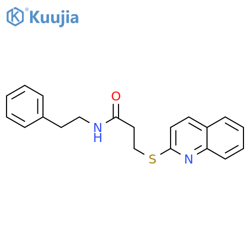 N-(2-phenylethyl)-3-(quinolin-2-ylsulfanyl)propanamide structure