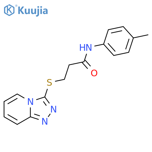 N-(4-methylphenyl)-3-{1,2,4triazolo4,3-apyridin-3-ylsulfanyl}propanamide structure