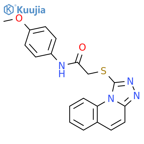 N-(4-methoxyphenyl)-2-{[1,2,4]triazolo[4,3-a]quinolin-1-ylsulfanyl}acetamide structure