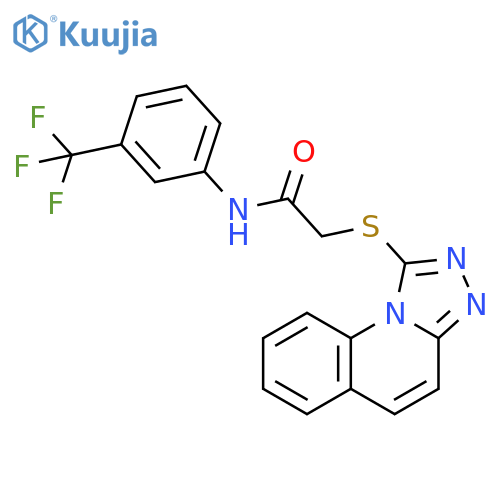 2-{1,2,4triazolo4,3-aquinolin-1-ylsulfanyl}-N-3-(trifluoromethyl)phenylacetamide structure