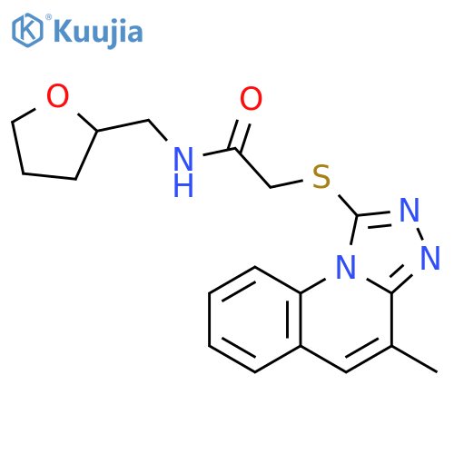 2-({4-methyl-[1,2,4]triazolo[4,3-a]quinolin-1-yl}sulfanyl)-N-[(oxolan-2-yl)methyl]acetamide structure