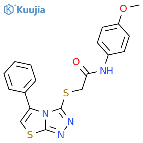 N-(4-methoxyphenyl)-2-({5-phenyl-1,2,4triazolo3,4-b1,3thiazol-3-yl}sulfanyl)acetamide structure