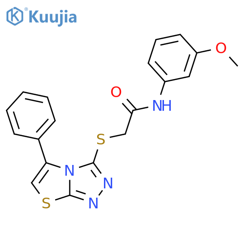 N-(3-methoxyphenyl)-2-({5-phenyl-[1,2,4]triazolo[3,4-b][1,3]thiazol-3-yl}sulfanyl)acetamide structure