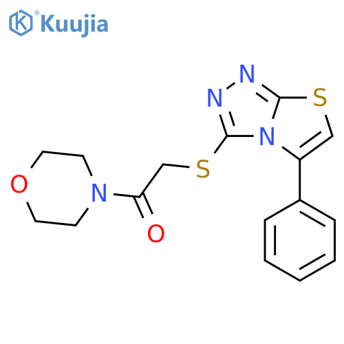 1-(morpholin-4-yl)-2-({5-phenyl-1,2,4triazolo3,4-b1,3thiazol-3-yl}sulfanyl)ethan-1-one structure