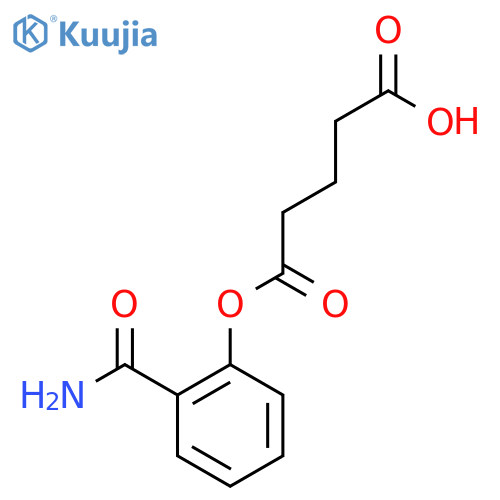 5-(2-carbamoylphenoxy)-5-oxopentanoic acid structure