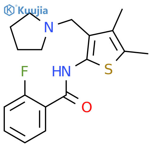 N-{4,5-dimethyl-3-(pyrrolidin-1-yl)methylthiophen-2-yl}-2-fluorobenzamide structure
