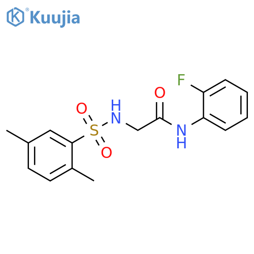 2-(2,5-dimethylbenzenesulfonamido)-N-(2-fluorophenyl)acetamide structure