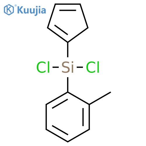 Dichloro(cyclopenta-1,3-dien-1-yl)(2-methylphenyl)silane structure